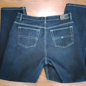 Tommy Hilfiger VTG Womens Black Triple T Loose Fit Denim Jeans Size 14 (34X30)